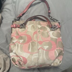 Coach canvas hobo bag